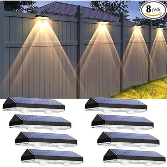 Solar Fence Lights Outdoor - 2700/4000/6000K 3 Mode, Waterproof LED, FenceLight - Picture 7 of 7